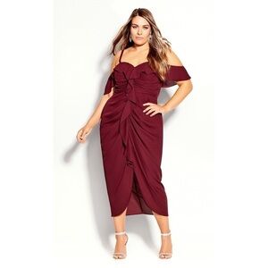 NWT CITY CHIC Va Va Voom Dress In Garnet